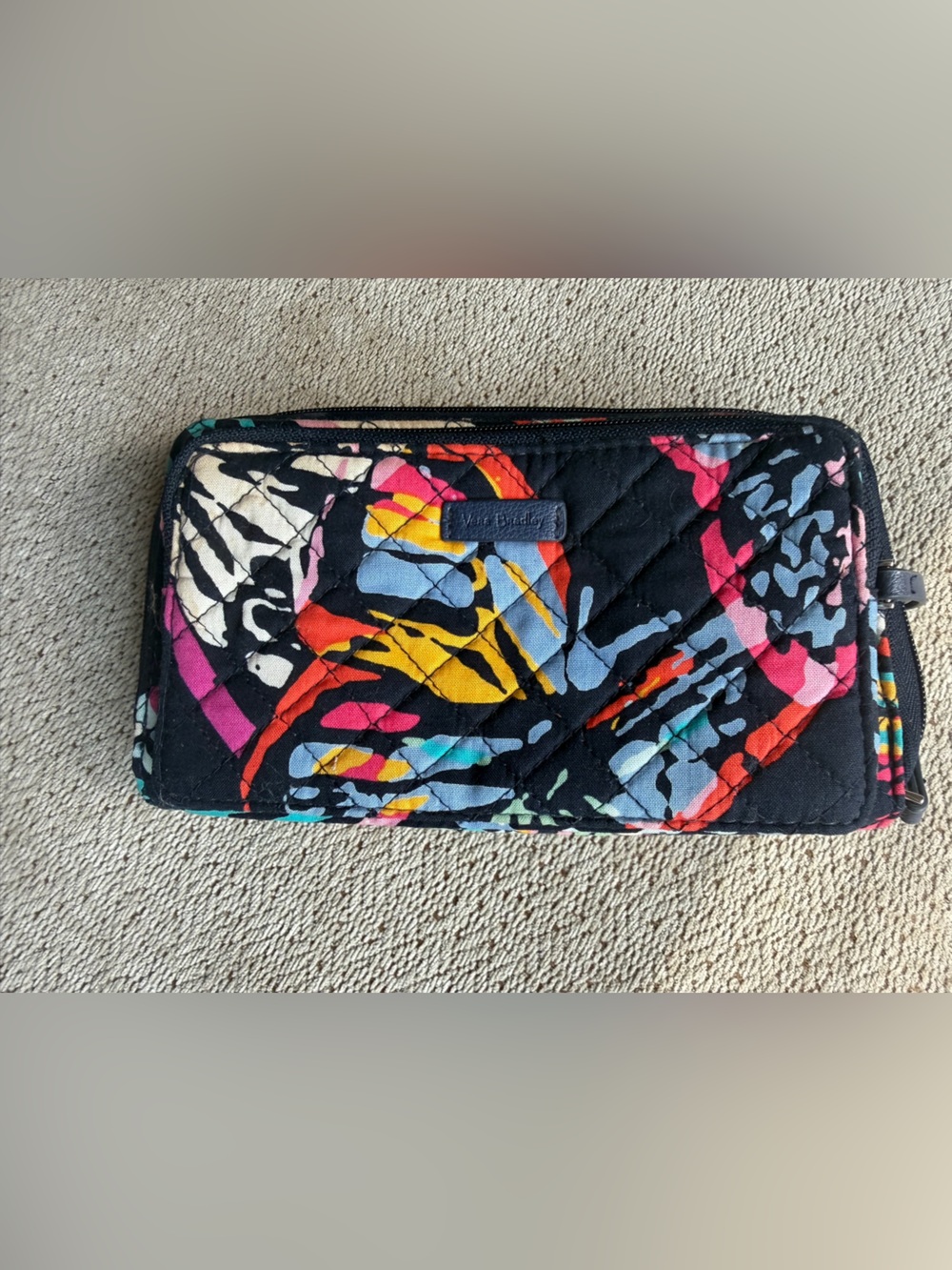 Vera Bradley RFID Audrey Wallet Clutch Painted Feathers Polka Dot